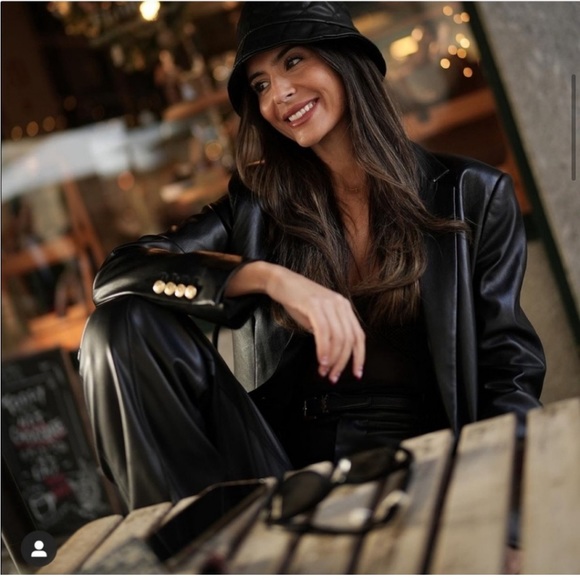 ZARA Leather Blazer - Picture 6 of 16